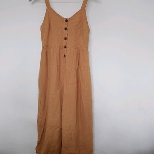 Mustard button Down Sun Dress